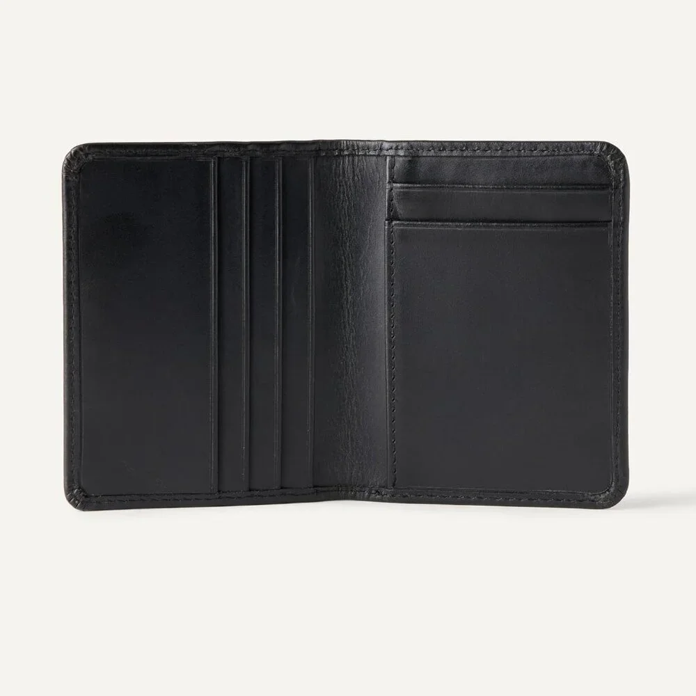 Men's Leather Black Casual Bifold Wallet Card Style 6 Card Pockets design Design